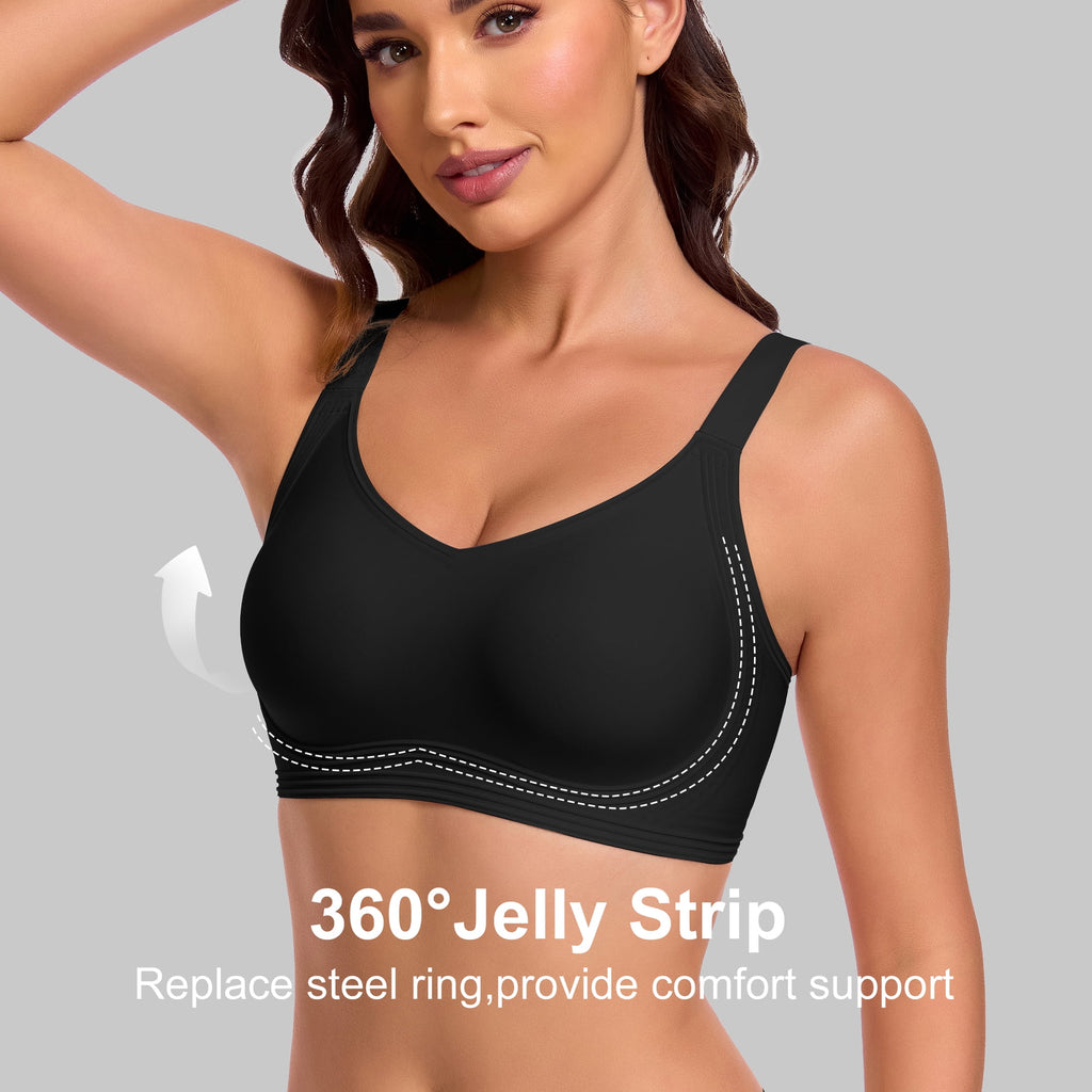 Daystry Womens Seamless Supportive Wireless Bras Push Up Full Coverage Comfortable No Underwire Bras