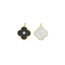 Load image into Gallery viewer, White Black Flower Charm Pendant, Sku#FH234