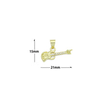 Load image into Gallery viewer, CZ Gold Guitar Charm Pendant, Sku#LK1199