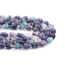 Load image into Gallery viewer, Genuine Fluorite Smooth Teardrop Beads, 10x13mm, Sku#U1569
