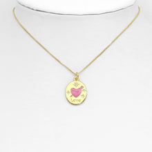 Load image into Gallery viewer, CZ  Pink Heart Love Oval Charm, Sku#LX508