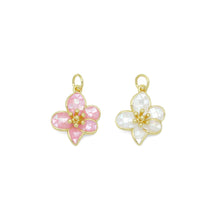 Load image into Gallery viewer, White Pink Mother of Pearl Flower Charm Pendant, Sku#LK1060