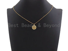 Load image into Gallery viewer, 18K Gold CZ Micro Pave Saint Bendict Benito Pendant Charm, z851