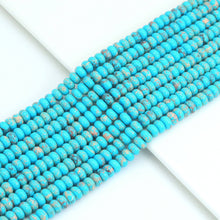 Load image into Gallery viewer, 5x8mm Smooth Rondelle Blue Imperial Jasper Beads, Sku#U2120