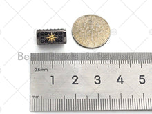 Load image into Gallery viewer, Star/Lion Head Bead,Tube Spacer Bead, Black CZ Pave Tube Spacer Beads for Men/Women Jewelry Making, 7x14mm, ML19C