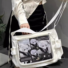 Load image into Gallery viewer, Women's Transparent Canvas Tote Bag - Artistic Single Shoulder Bag for Everyday Use