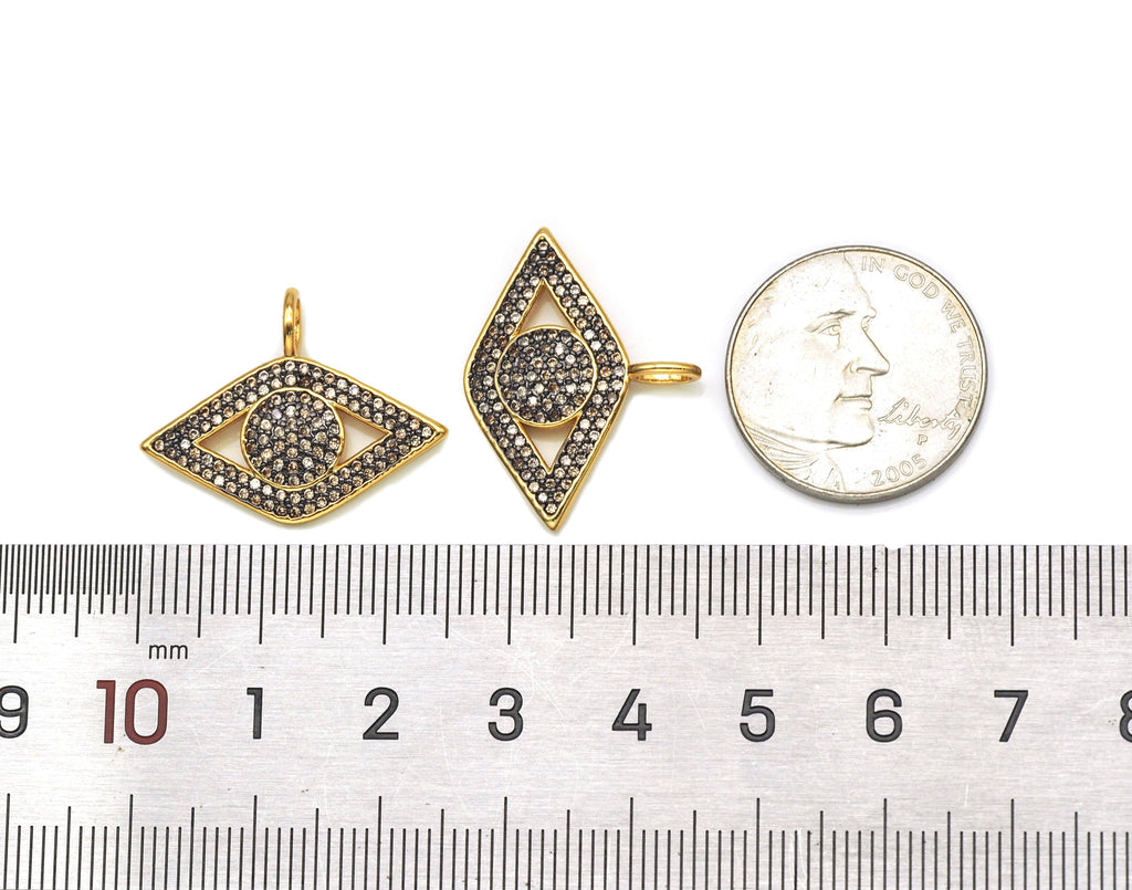 CZ Evil Eye Charm, Sku#LK583