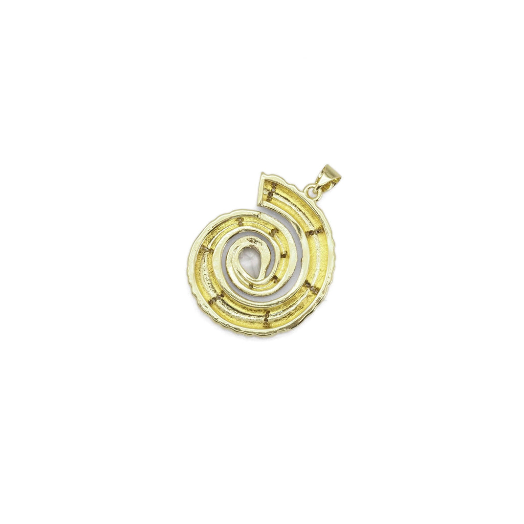Gold Teardrop CZ Snail Charm, Sku#LX421