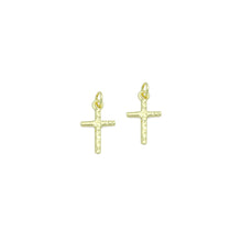 Load image into Gallery viewer, Hammered Gold Cross Charm Pendant,Sku#LX857