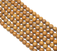 Load image into Gallery viewer, Genuine Yellow Wood Agate Round Smooth Beads, 6mm/8mm/10mm/12mm. Sku#U1496