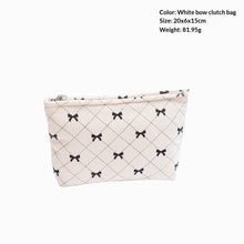 Load image into Gallery viewer, Corduroy Bow-Knot Makeup Bag - Large Capacity Cosmetic Organizer with Zipper