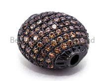 Load image into Gallery viewer, Colored CZ Micro Pave Flat Oval Spacer Beads for Bracelet/Necklace, Bracelet Necklace Spacer Beads, 14x9mm, sku#G282