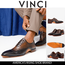 Load image into Gallery viewer, The Royal Hand Craft Black &amp; Brown Wingtip Oxford Men Shoe