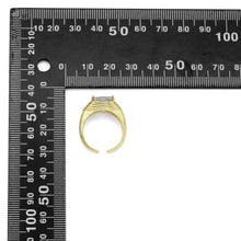 Load image into Gallery viewer, Gold Oval Big CZ Adjustable Ring, Sku#B371