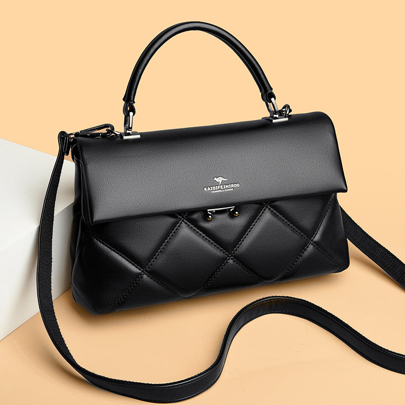 Premium Crossbody Handbag - Synthetic Leather Shoulder Bag with Multiple Compartments