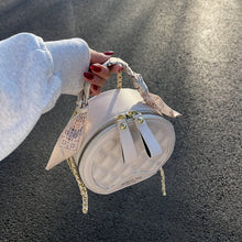 Load image into Gallery viewer, Small Round Embroidered Crossbody Bag for Women – Diamond Pattern PU Leather