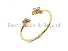 Load image into Gallery viewer, Coloful CZ Butterfly Open Cuff Bracelet, Sku#X75