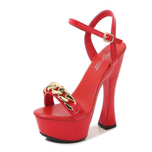 Load image into Gallery viewer, 14cm Chunky-Heel Waterproof Platform Ankle-Strap High Heels – Women's Sexy Summer Heels