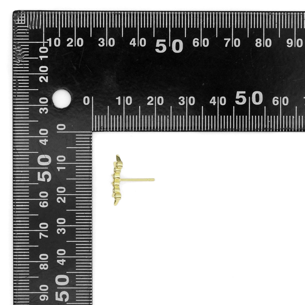 Gold CZ Spike Ear Climber Earrings, Sku#LD506