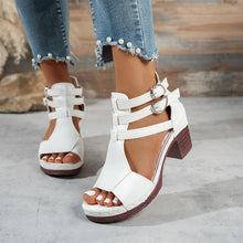 Load image into Gallery viewer, Women's Peep-Toe Wedge High-Heeled Sandals — Casual Stylish PU Wedge Heels