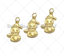 Load image into Gallery viewer, Dainty 18K Gold Cute Snowman Shape Pendant, Christmas Charm Pendant,15x20mm, Sku#LK215