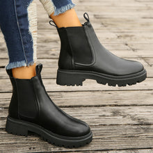 Load image into Gallery viewer, Women's Chunky Heel Martin Ankle Boots – Round Toe Slip-On Block Heel Booties