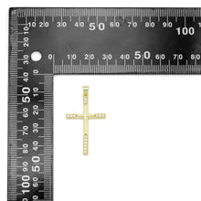 Load image into Gallery viewer, Gold Silver Clear CZ Cross Charm Pendant, Sku#LD636