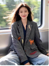 Load image into Gallery viewer, Womens Fashionable Retro Casual Wool Blazer
