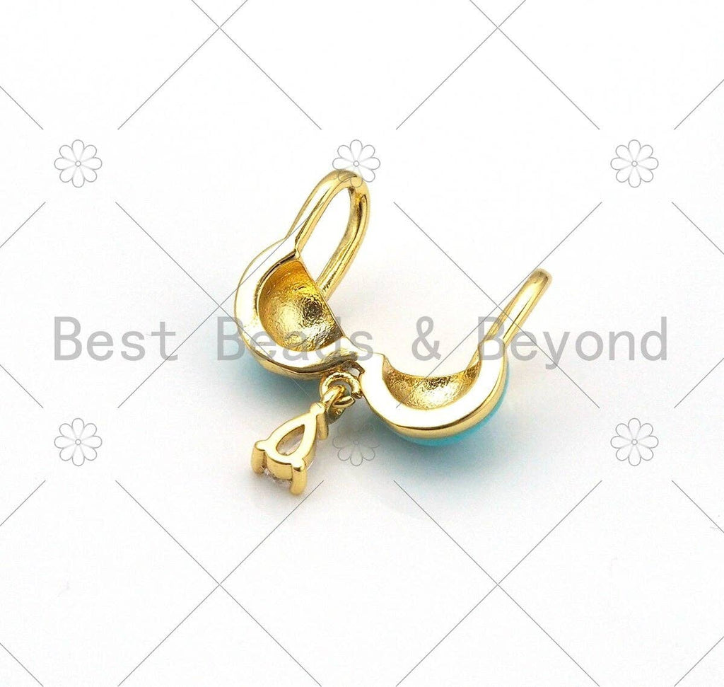 Colorful Enamel Bikini Bra with Clear CZ Shape Pendant,18K Gold Filled Bra Charm,Necklace Bracelet Charm Pendant, 20x14mm,Sku#LK436