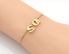 Load image into Gallery viewer, CZ Gold Initial Letters Bead, Sku#G435