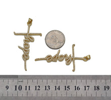 Load image into Gallery viewer, CZ Hope Words On Cross Charm, Sku#LK629