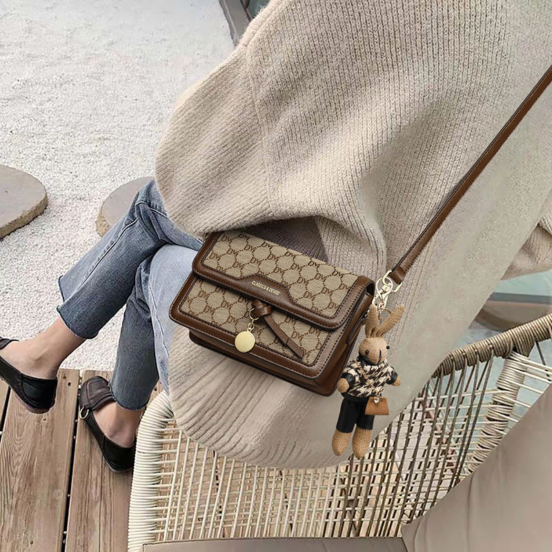 Niche Designer Handbag | Retro Print PVC Structured Bag | Sarah Express