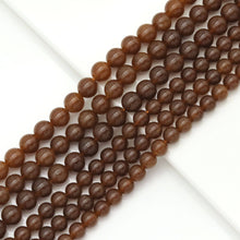 Load image into Gallery viewer, Brown Jade Round Smooth Beads, Sku#U1823