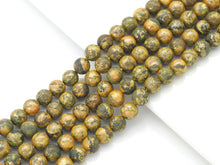 Load image into Gallery viewer, Genuine High Quality Sulphur Stone Round Smooth Beads, 6mm/8mm/10mm, Sku#U1462