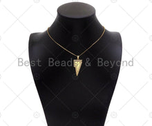 Load image into Gallery viewer, CZ Micro Pave Star On Lightning Shape Pendant, 18K Gold Charm, Necklace Bracelet Charm Pendant,16x33mm,Sku#LK309