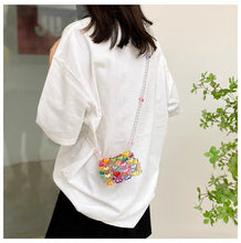 Load image into Gallery viewer, Beaded Pearl Crossbody Bag - Handmade Heart Tote Handbag for Women