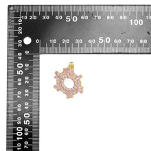 Load image into Gallery viewer, Pink Clear Baguette CZ Flower Statement Earrings, Sku#A336