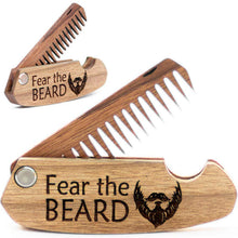 Load image into Gallery viewer, Wooden Beard Comb – Fear the Beard