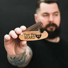 Load image into Gallery viewer, Wooden Beard Comb – Fear the Beard