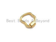 Load image into Gallery viewer, PRESELLING Apple Shape Clasp, CZ Pave Clasp, Gold/Silver/Rose Gold/Black Carabiner Clasp, 17x18mm,sku#K115