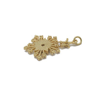 Load image into Gallery viewer, Gold CZ MOP/Turquoise Five Point Star Snowflake Charm, Sku#L702