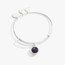 Load image into Gallery viewer, February Birthstone Charm Bangle, Amethyst