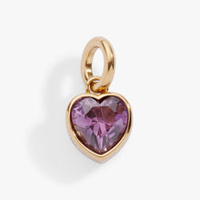 Load image into Gallery viewer, February 'Clarity' Heart Birthstone Charm