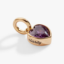 Load image into Gallery viewer, February 'Clarity' Heart Birthstone Charm