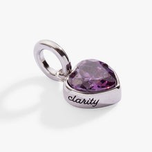 Load image into Gallery viewer, February 'Clarity' Heart Birthstone Charm