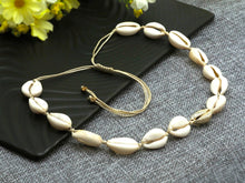 Load image into Gallery viewer, Cowrie Shell Necklace, Pull Tie Style Shell Necklace, V42C