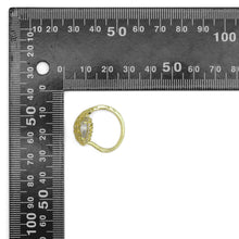 Load image into Gallery viewer, Gold Teardrop CZ Leaf Adjustable Ring, Sku#LD437