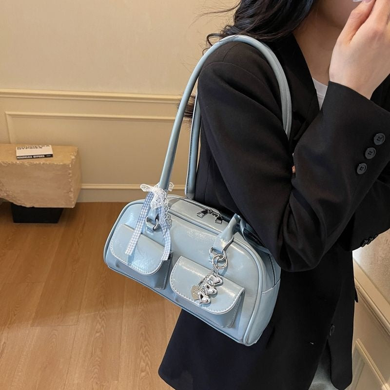 Bow-Tie Ribbon Bowling Bag | Stylish High-Capacity Shoulder & Tote Bag for Women