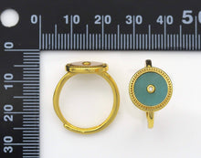 Load image into Gallery viewer, CZ Pave Gemstone Round Disc Ring, Sku#LY12