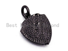 Load image into Gallery viewer, CZ Micro Pave Shield Shape Pendant with Abalone Shell, Cubic Zirconia CZ space Pendant,12x15mm,SKU#F416